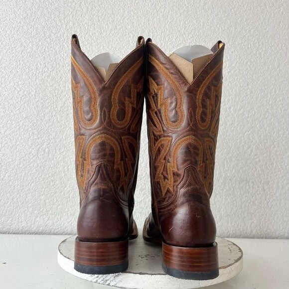 Rod Patrick Mens Cowboy Boots 9.5B Perro Loco Brown Leather Western Square Toe - Picture 3 of 14